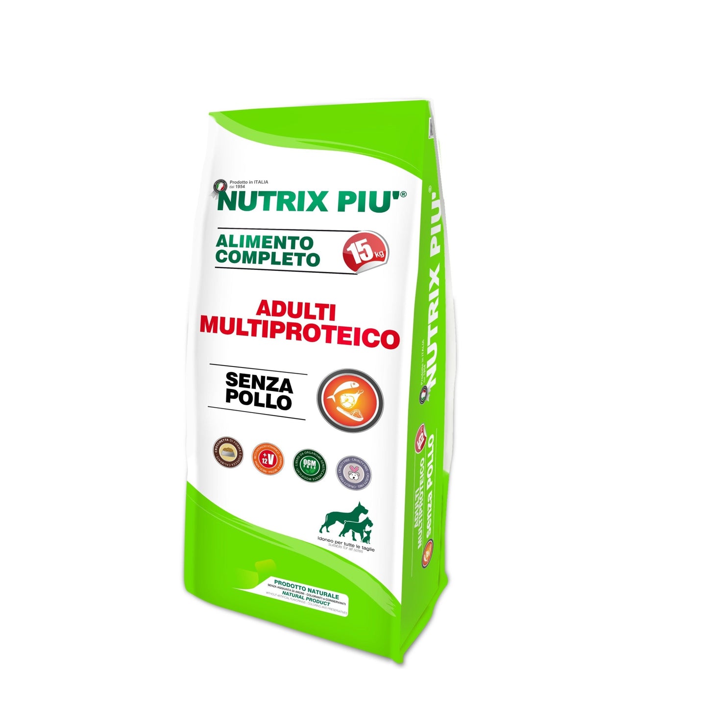 NUTRIX PIU’ CANI ADULTI MULTIPROTEICO SENZA POLLO